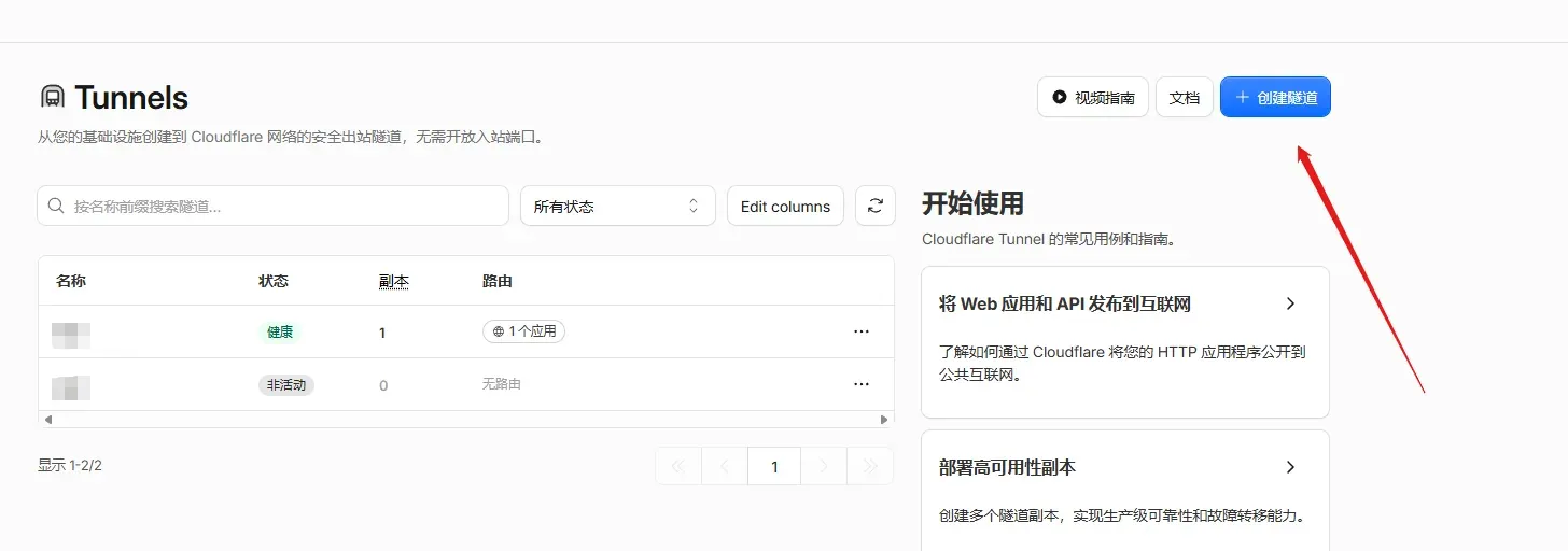 Cloudflare Tunnels 创建入口